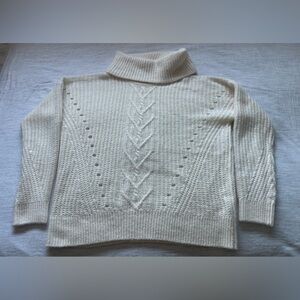 Banana Republic Factory Cream Turtleneck Sweater Size Large